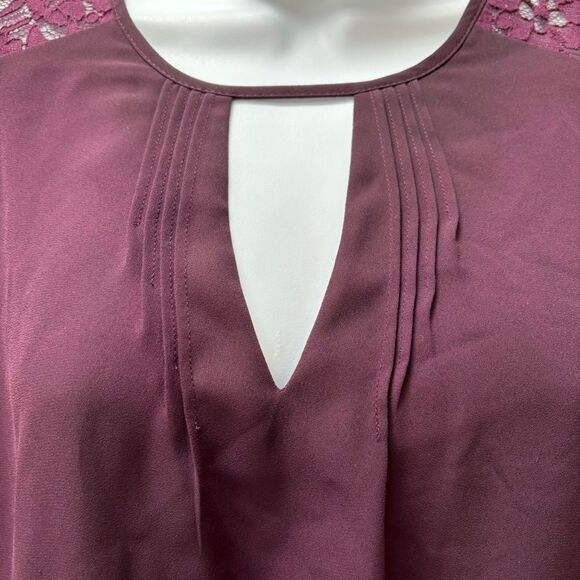 Express long sleeve w lace purple cinch waist dress woman’s size S - Picture 4 of 10